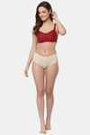 Floret Double Layered  Non Wired Full Coverage Super Support Bra - Merlot Skin — thumbnail 6
