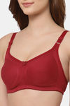 Floret Double Layered  Non Wired Full Coverage Super Support Bra - Merlot Skin — thumbnail 7