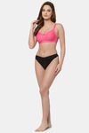 Floret Double Layered  Non Wired Full Coverage Super Support Bra - Merlot Tomato — thumbnail 6