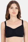Floret Double Layered  Non Wired Full Coverage Super Support Bra - Navy Black — thumbnail 2