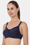 Floret Double Layered  Non Wired Full Coverage Super Support Bra - Navy Skin — thumbnail 4