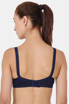 Floret Double Layered  Non Wired Full Coverage Super Support Bra - Navy Skin — thumbnail 5