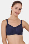 Floret Double Layered  Non Wired Full Coverage Super Support Bra - Navy Skin — thumbnail 6