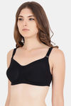 Floret Double Layered  Non Wired Full Coverage Super Support Bra - Nude Black — thumbnail 10