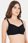 Floret Double Layered  Non Wired Full Coverage Super Support Bra - Nude Black — thumbnail 9