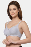 Floret Double Layered  Non Wired Full Coverage Super Support Bra - Pink Cool Grey — thumbnail 4