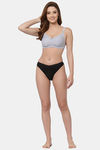 Floret Double Layered  Non Wired Full Coverage Super Support Bra - Pink Cool Grey — thumbnail 6
