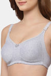 Floret Double Layered  Non Wired Full Coverage Super Support Bra - Pink Cool Grey — thumbnail 7