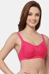 Floret Double Layered  Non Wired Full Coverage Super Support Bra - Pink Magenta — thumbnail 3