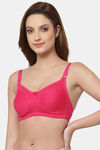 Floret Double Layered  Non Wired Full Coverage Super Support Bra - Pink Magenta — thumbnail 4