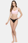 Floret Double Layered  Non Wired Full Coverage Super Support Bra - Pink Skin — thumbnail 6