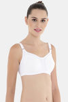 Floret Double Layered  Non Wired Full Coverage Super Support Bra - Pink White — thumbnail 10