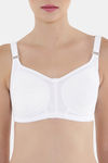 Floret Double Layered  Non Wired Full Coverage Super Support Bra - Pink White — thumbnail 13
