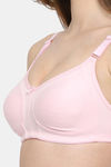 Floret Double Layered  Non Wired Full Coverage Super Support Bra - Pink White — thumbnail 7