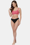 Floret Double Layered  Non Wired Full Coverage Super Support Bra - Robin Blue China Rose — thumbnail 5