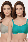 Floret Double Layered  Non Wired Full Coverage Super Support Bra - Robin Blue Iceberg — thumbnail 1