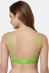 Floret Double Layered  Non Wired Full Coverage Super Support Bra - Robin Blue Lime Green — thumbnail 5