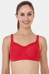 Floret Double Layered  Non Wired Full Coverage Super Support Bra - Rose Red — thumbnail 2