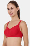 Floret Double Layered  Non Wired Full Coverage Super Support Bra - Rose Red — thumbnail 4