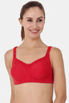 Floret Double Layered  Non Wired Full Coverage Super Support Bra - Rose Red — thumbnail 6