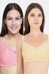 Floret Double Layered  Non Wired Full Coverage Super Support Bra - Rose Skin — thumbnail 1