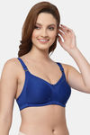 Floret Double Layered  Non Wired Full Coverage Super Support Bra - Royal Blue Lime Green — thumbnail 9