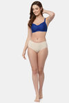 Floret Double Layered  Non Wired Full Coverage Super Support Bra - Royal Blue White — thumbnail 11
