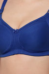 Floret Double Layered  Non Wired Full Coverage Super Support Bra - Royal Blue White — thumbnail 12
