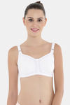 Floret Double Layered  Non Wired Full Coverage Super Support Bra - Royal Blue White — thumbnail 2
