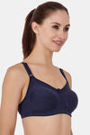 Floret Double Layered  Non Wired Full Coverage Super Support Bra - Tomato Navy — thumbnail 9
