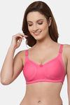 Floret Double Layered  Non Wired Full Coverage Super Support Bra - Tomato White — thumbnail 2