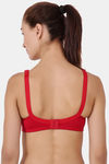 Floret Double Layered  Non Wired Full Coverage Super Support Bra - White Red — thumbnail 10