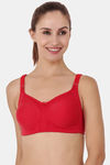 Floret Double Layered  Non Wired Full Coverage Super Support Bra - White Red — thumbnail 11