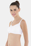 Floret Double Layered  Non Wired Full Coverage Super Support Bra - White Skin — thumbnail 4