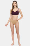 Floret Double Layered  Non Wired Full Coverage Super Support Bra - Wine Black — thumbnail 11