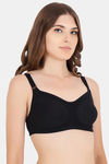 Floret Double Layered  Non Wired Full Coverage Super Support Bra - Wine Black — thumbnail 3