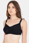 Floret Double Layered  Non Wired Full Coverage Super Support Bra - Wine Black — thumbnail 4
