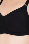 Floret Double Layered  Non Wired Full Coverage Super Support Bra - Wine Black — thumbnail 6
