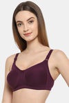 Floret Double Layered  Non Wired Full Coverage Super Support Bra - Wine Tomato — thumbnail 10