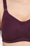 Floret Double Layered  Non Wired Full Coverage Super Support Bra - Wine Tomato — thumbnail 13