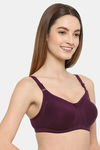 Floret Double Layered  Non Wired Full Coverage Super Support Bra - Wine White — thumbnail 8