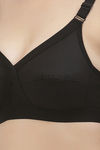 Floret Double Layered  Non Wired Full Coverage Super Support Bra - Black Pink — thumbnail 13