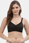 Floret Double Layered  Non Wired Full Coverage Super Support Bra - Black Pink — thumbnail 8