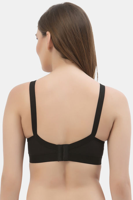 Floret Double Layered  Non Wired Full Coverage Super Support Bra - Black Tomato — image 9