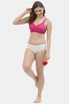 Floret Double Layered  Non Wired Full Coverage Super Support Bra - Blue Magenta — thumbnail 12