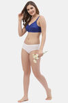 Floret Double Layered  Non Wired Full Coverage Super Support Bra - Blue Nude — thumbnail 12