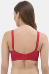 Floret Double Layered  Non Wired Full Coverage Super Support Bra - Magenta Red — thumbnail 5