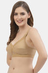 Floret Double Layered  Non Wired Full Coverage Super Support Bra - Nude Pink — thumbnail 10