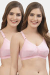 Floret Double Layered  Non Wired Full Coverage Super Support Bra - Pink Pink — thumbnail 1