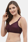 Floret Double Layered  Non Wired Full Coverage Super Support Bra - Pink Wine — thumbnail 10